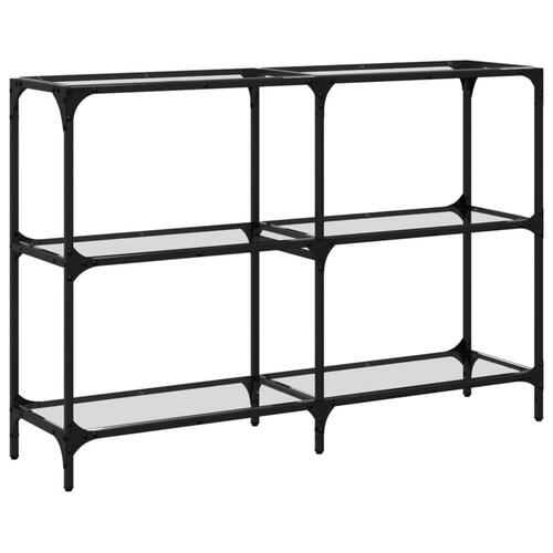 Konsolbord med transparent glastop 118,5x30x81 cm stål