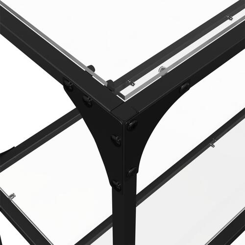 Konsolbord med transparent glastop 118,5x30x81 cm stål