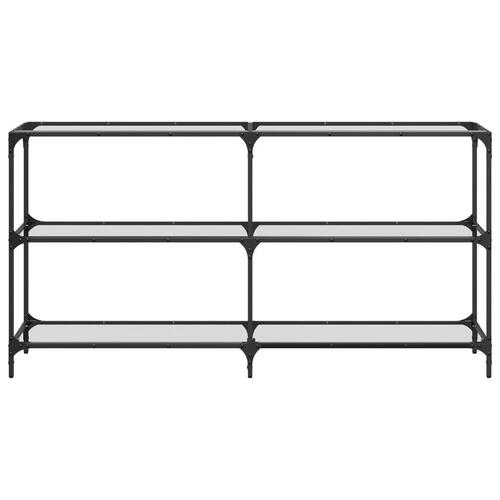 Konsolbord med transparent glastop 158,5x30x81 cm stål