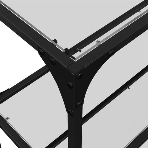 Konsolbord med transparent glastop 158,5x30x81 cm stål