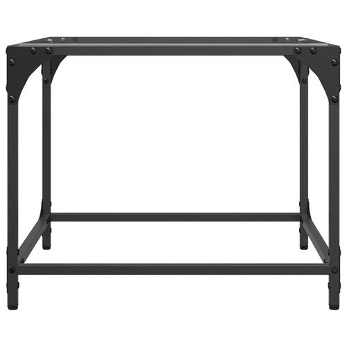 Sofabord med transparent glastop 50x50x40 cm stål