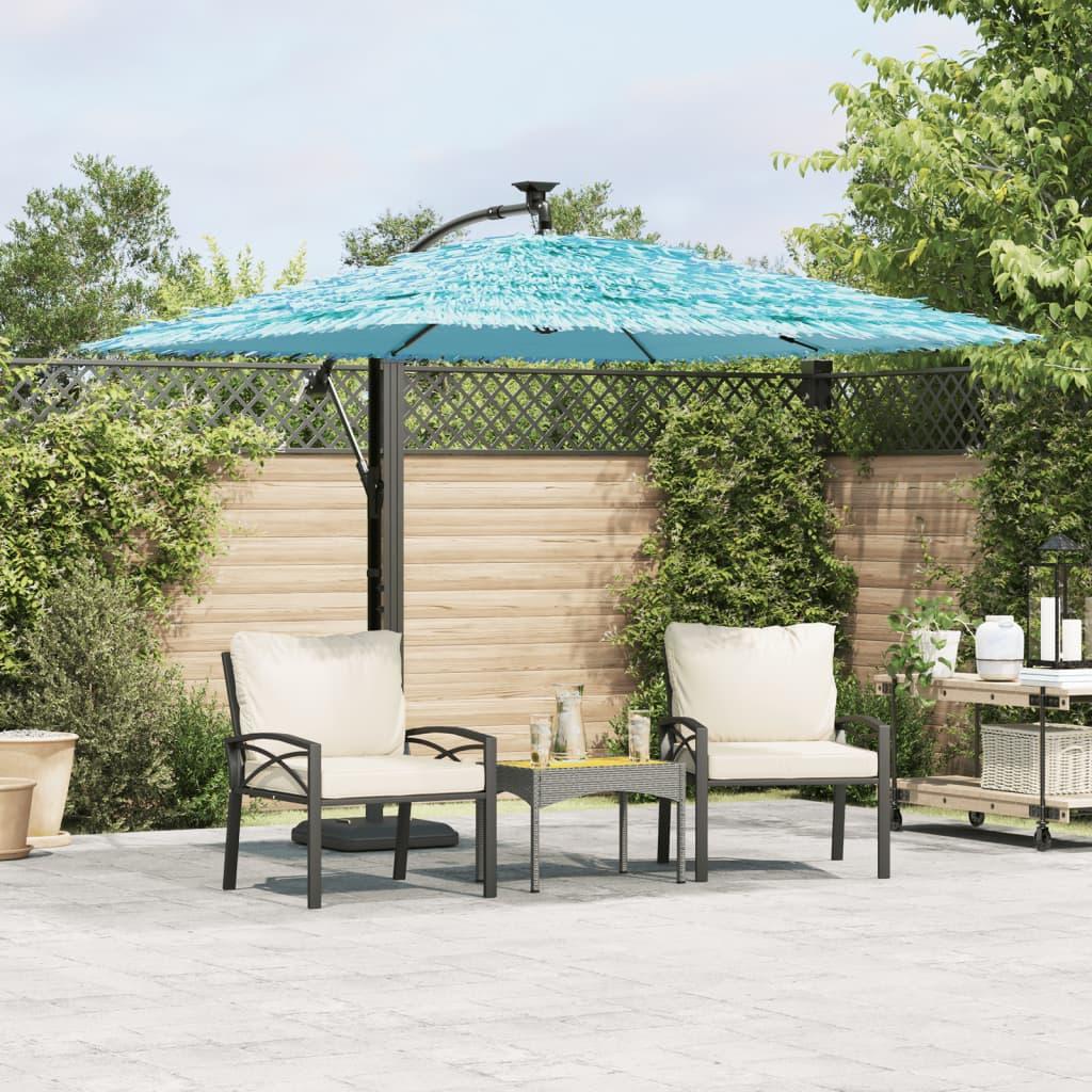 Haveparasol med stålstang 246x246x230 cm blå