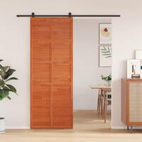Skydedør 80x208 cm massivt fyrretræ gyldenbrun
