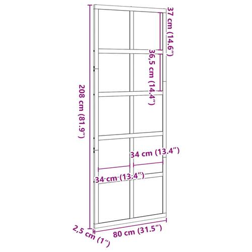 Skydedør 80x208 cm massivt fyrretræ gyldenbrun