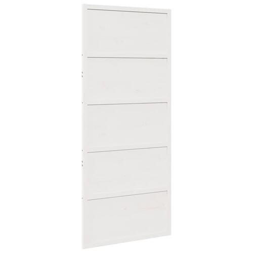Skydedør 90x208 cm massivt fyrretræ hvid