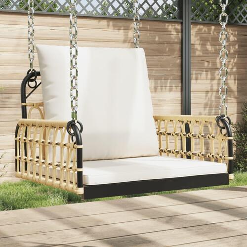 Hængestol med hynder 63x58x39 cm polyrattan og stål