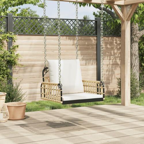 Hængestol med hynder 63x58x39 cm polyrattan og stål
