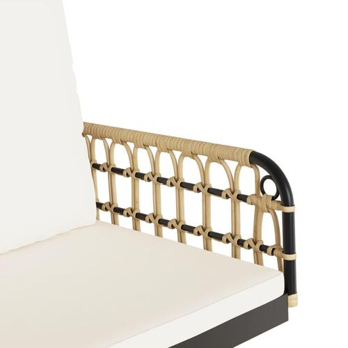 Hængestol med hynder 63x58x39 cm polyrattan og stål