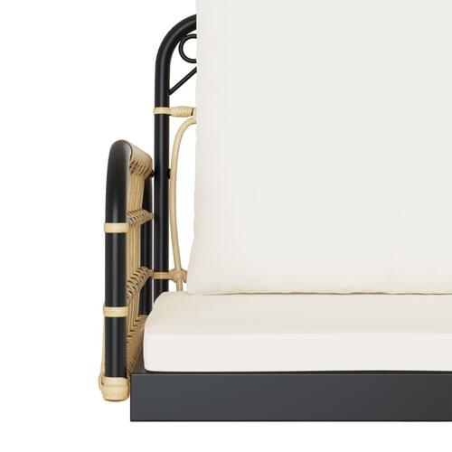 Hængestol med hynder 63x58x39 cm polyrattan og stål