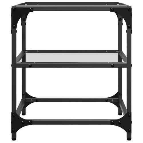 Sofaborde med transparent glastop 2 stk 40x40x45 cm stål