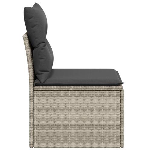Sofamodul til haven med hynder polyrattan lysegrå
