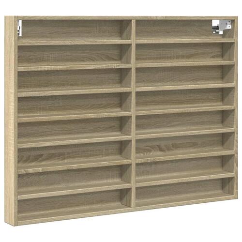 Vitrineskab 100x8,5x75 cm konstrueret træ sonoma-eg