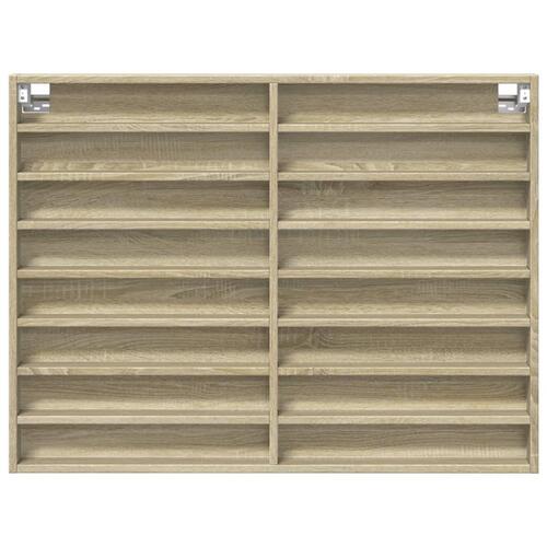 Vitrineskab 100x8,5x75 cm konstrueret træ sonoma-eg