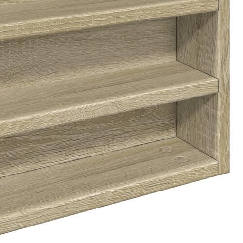 Vitrineskab 100x8,5x75 cm konstrueret træ sonoma-eg