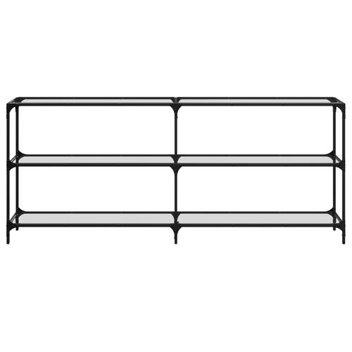 Konsolbord med transparent glastop 194,5x30x81 cm stål
