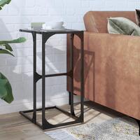 Sidebord med transparent glastop 40x30x61,5 cm stål