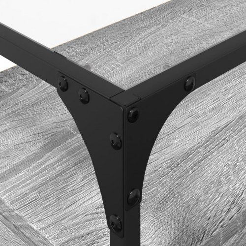 Tv-bord med glasplade 80x35x51 cm konstrueret træ grå sonoma-eg