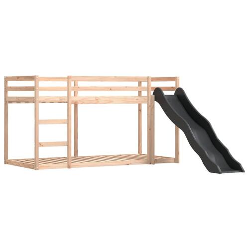 Køjeseng med rutsjebane og forhæng 80x200 cm hvid og sort