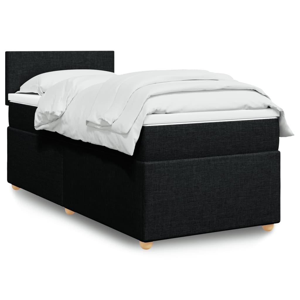 Kontinentalseng med madras 80×200 cm - stof, sort, LED-lys billede