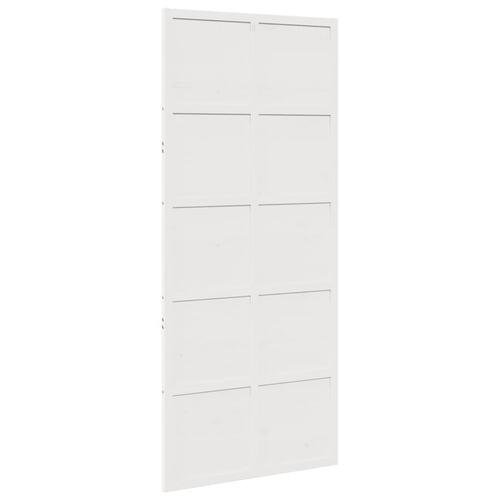 Skydedør 90x208 cm massivt fyrretræ hvid