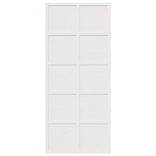 Skydedør 90x208 cm massivt fyrretræ hvid