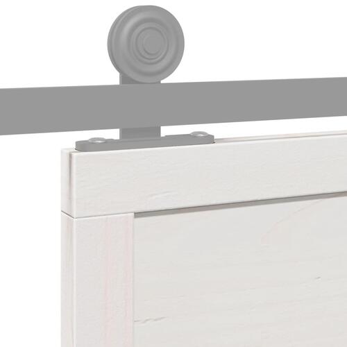 Skydedør 90x208 cm massivt fyrretræ hvid