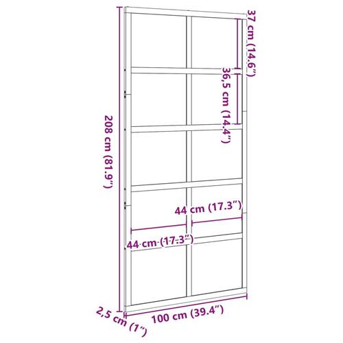 Skydedør 100x208 cm massivt fyrretræ gyldenbrun
