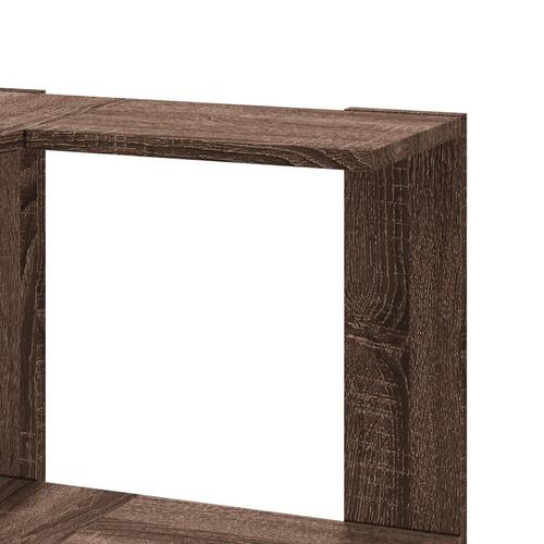 Bogreol til hjørne 50x50x102 cm 3hylder konstrueret træ brun eg