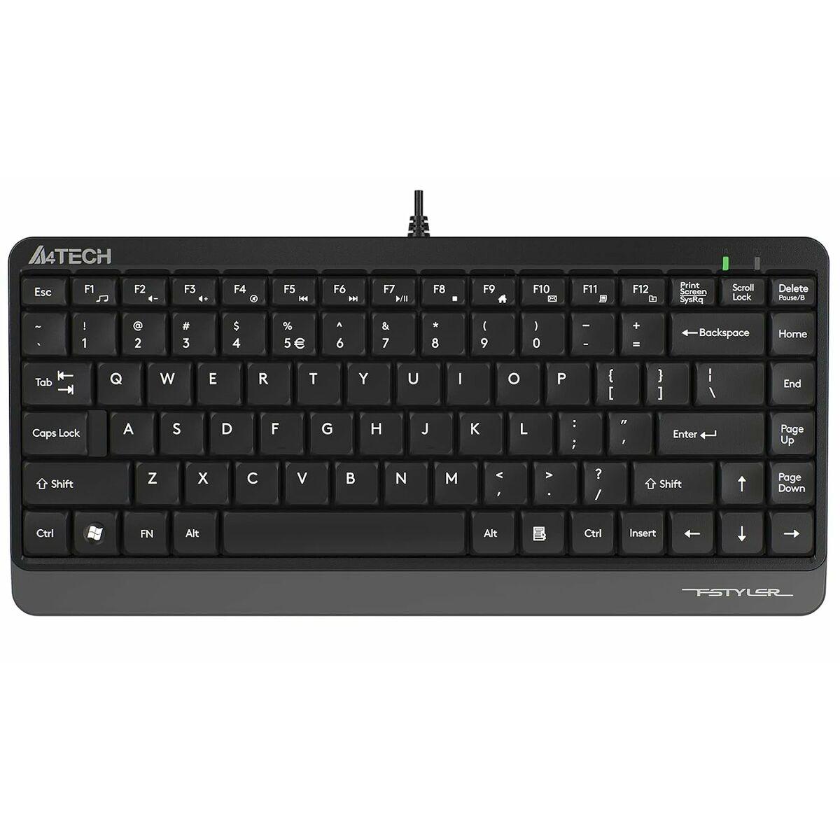 Tastatur A4 Tech A4TKLA46787 Sort Engelsk