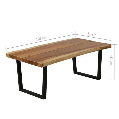 Sofabord i massivt suartræ 102 x 56 x 41 cm