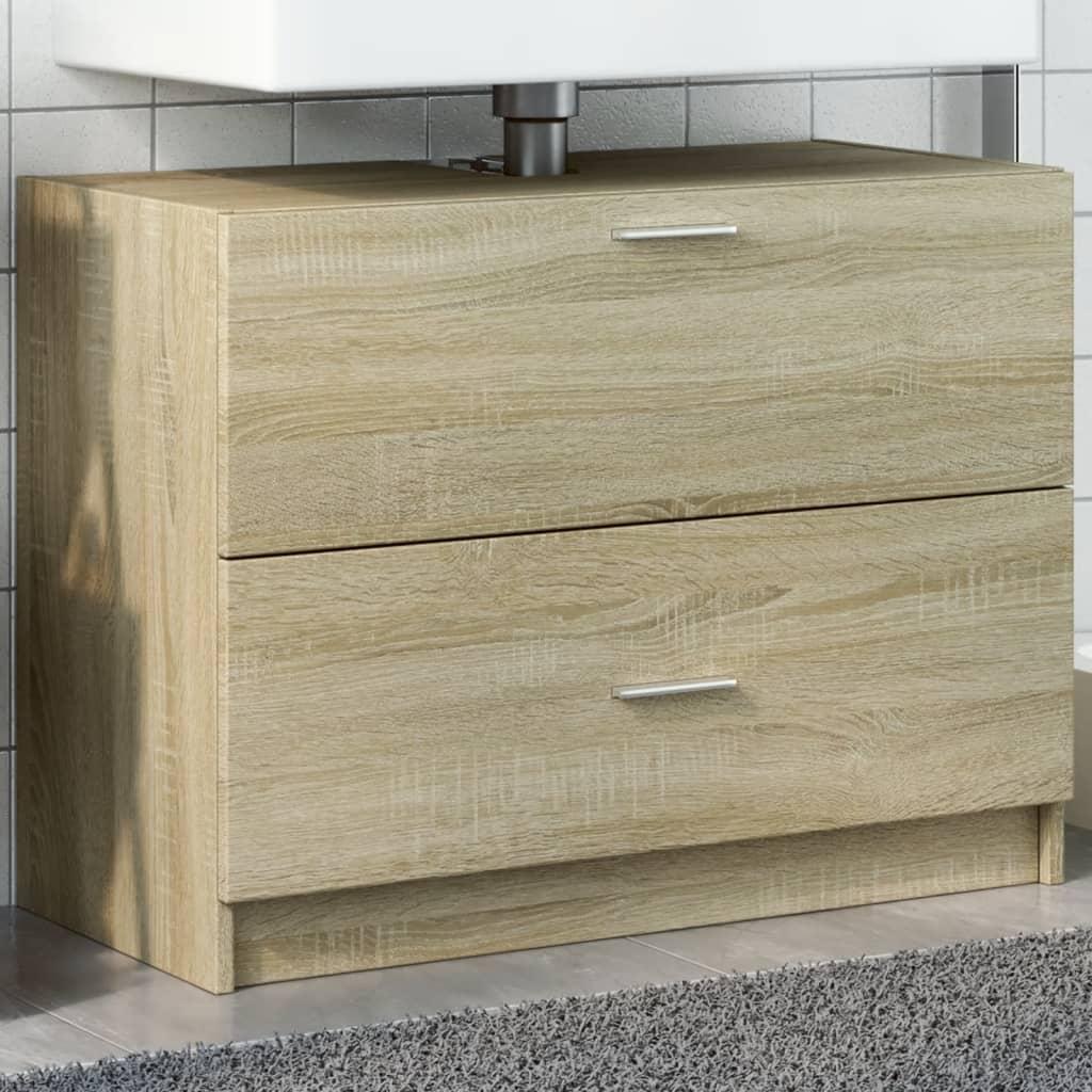Underskab til håndvask 78x37x59 cm konstrueret træ sonoma-eg