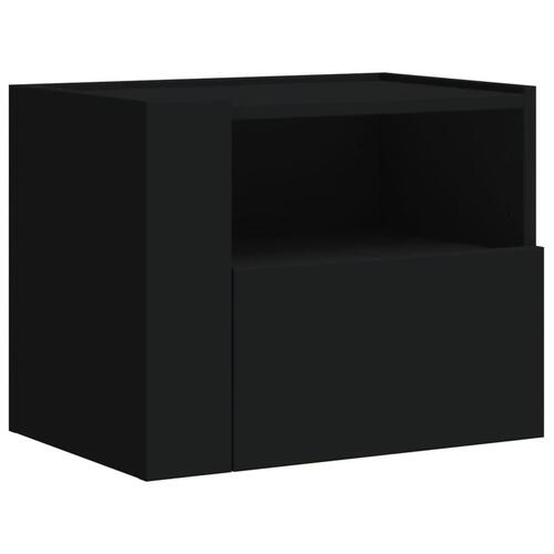 Væghængte sengeborde 2 stk. 45x30x35 cm sort
