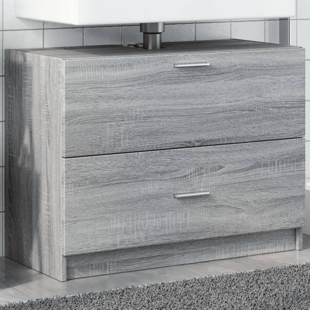 Skab til håndvask 78x37x59 cm konstrueret træ grå sonoma-eg