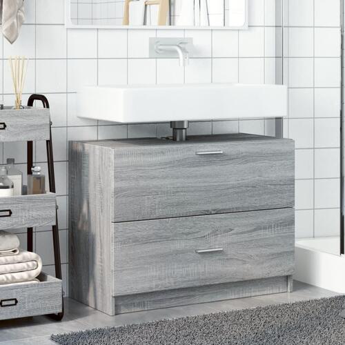 Skab til håndvask 78x37x59 cm konstrueret træ grå sonoma-eg