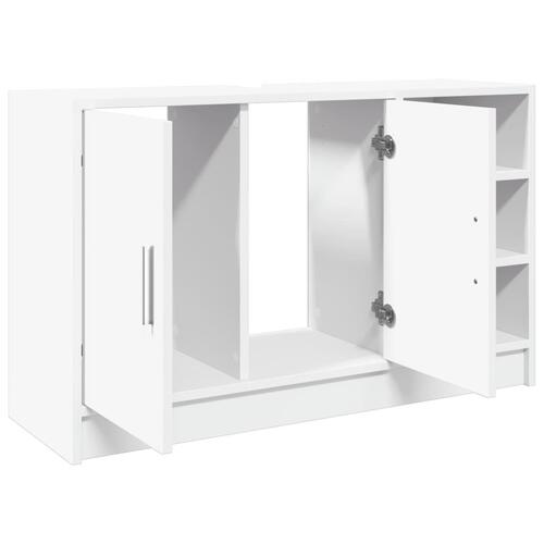 Underskab til håndvask 90x29x55 cm konstrueret træ hvid