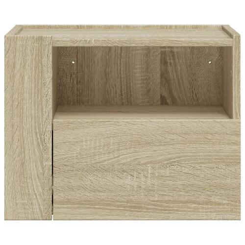 Væghængte sengeborde 2 stk. 45x30x35 cm sonoma-eg
