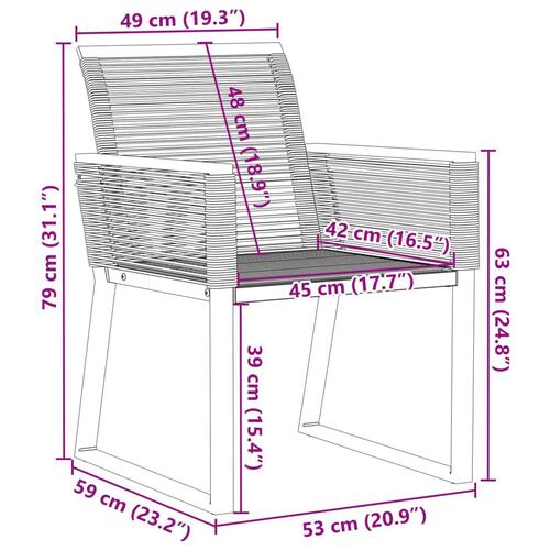 Havestole 2 stk. polyrattan sort