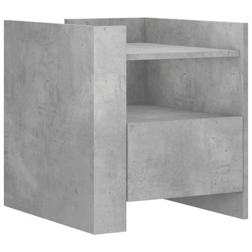 Sengebord 45x50x50 cm konstrueret træ betongrå