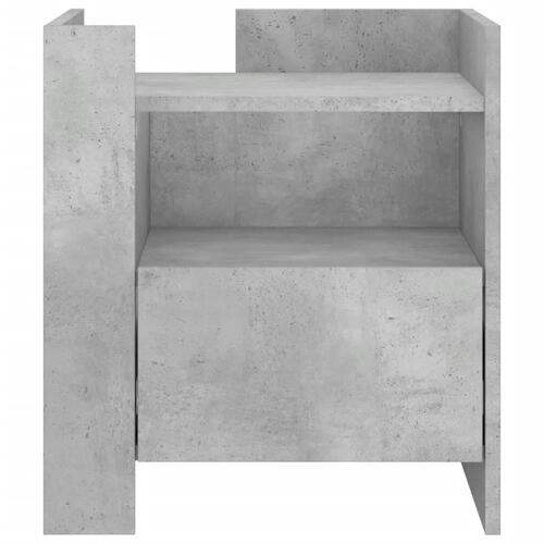 Sengebord 45x50x50 cm konstrueret træ betongrå