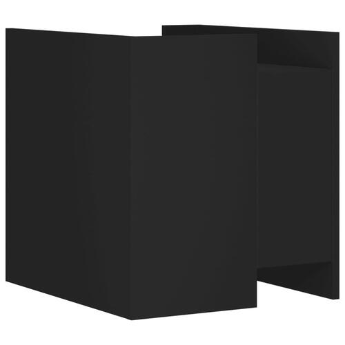 Sengebord 45x50x50 cm konstrueret træ sort