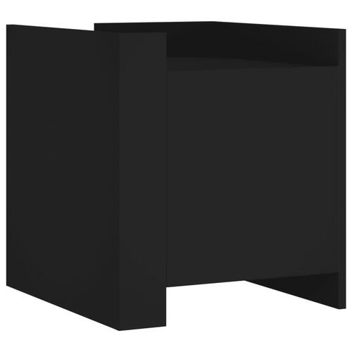Sengebord 45x50x50 cm konstrueret træ sort