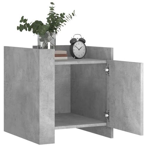 Sengebord 45x50x50 cm konstrueret træ betongrå