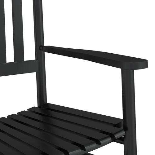 Gyngestole 2 stk. med klapbord massivt poppeltræ sort
