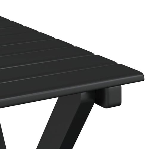 Gyngestole 2 stk. med klapbord massivt poppeltræ sort