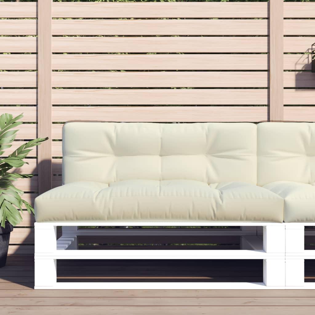Pallehynde 120x40x12 cm stof cremehvid