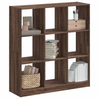 Bogreol 102x32x109 cm konstrueret træ brun egetræsfarve