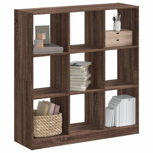 Bogreol 102x32x109 cm konstrueret træ brun egetræsfarve