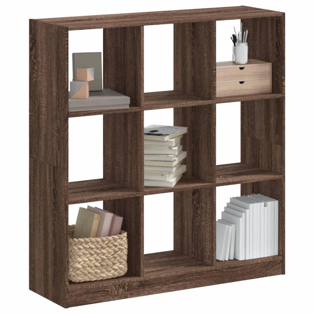 Bogreol 102x32x109 cm konstrueret træ brun egetræsfarve