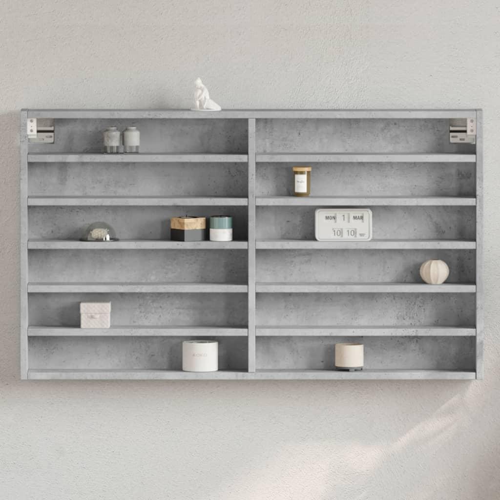 Vitrineskab 100 x 8,5 x 58 cm i konstrueret træ betongrå