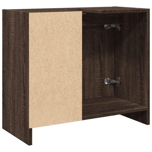 Underskab til håndvask 63x29x55 cm konstrueret træ brunt eg